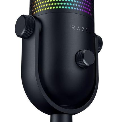 ميكروفون Razer Seiren V3 Chroma RGB USB: إضاءة تفاعلية للبث واللعب - مستشعر كتم الصوت بلمسة واحدة - أسود - مايك هترافي 