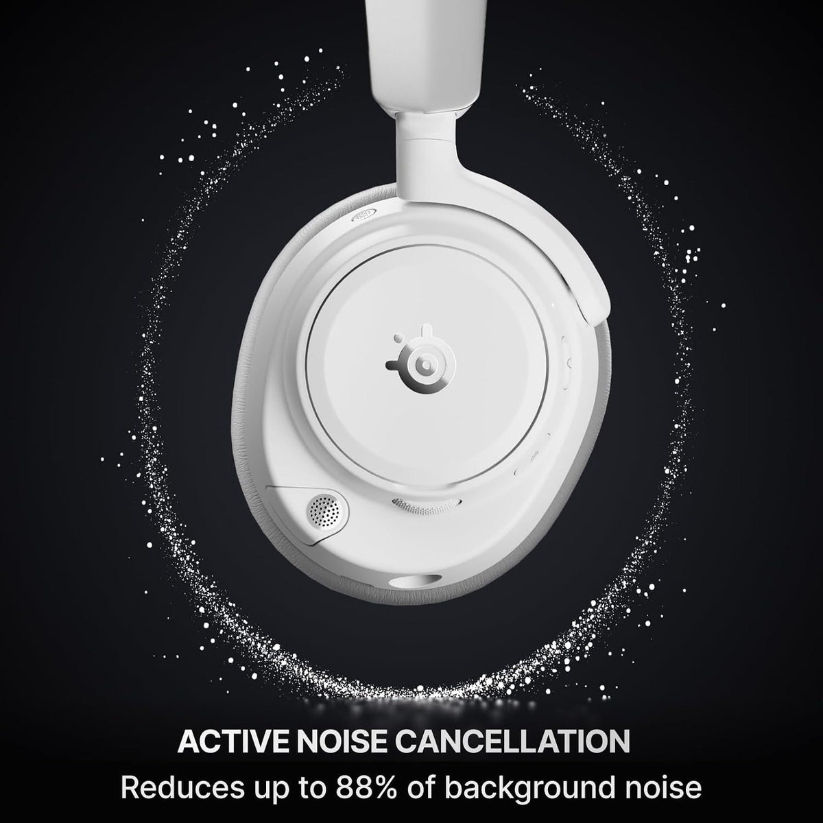 SteelSeries Arctis Nova Pro Omni White Multi-System Wireless Gaming Headset – Active Noise Cancellation, Hi-Res Audio, Hot-Swappable Batteries & GameHub OLED - سماعة لا سلكية احترافية