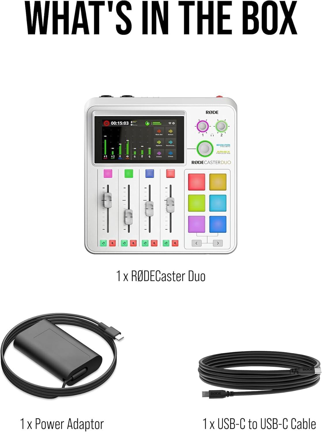 RØDE - RODECaster Duo Integrated Audio Production Studio - White - مكسر صوت احترافي