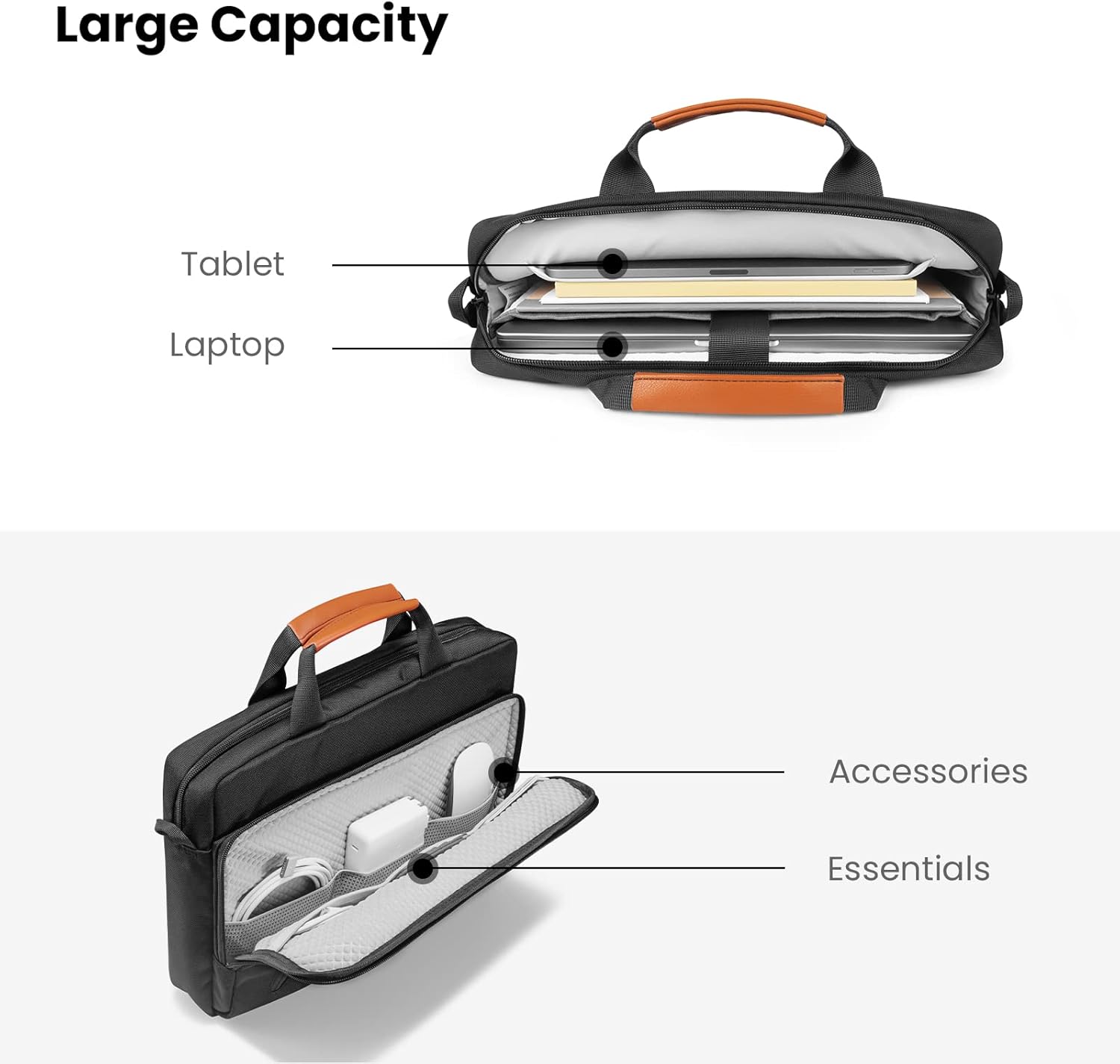 tomtoc 15.6 multi-function laptop Shoulder messenger bag briefcase for 15