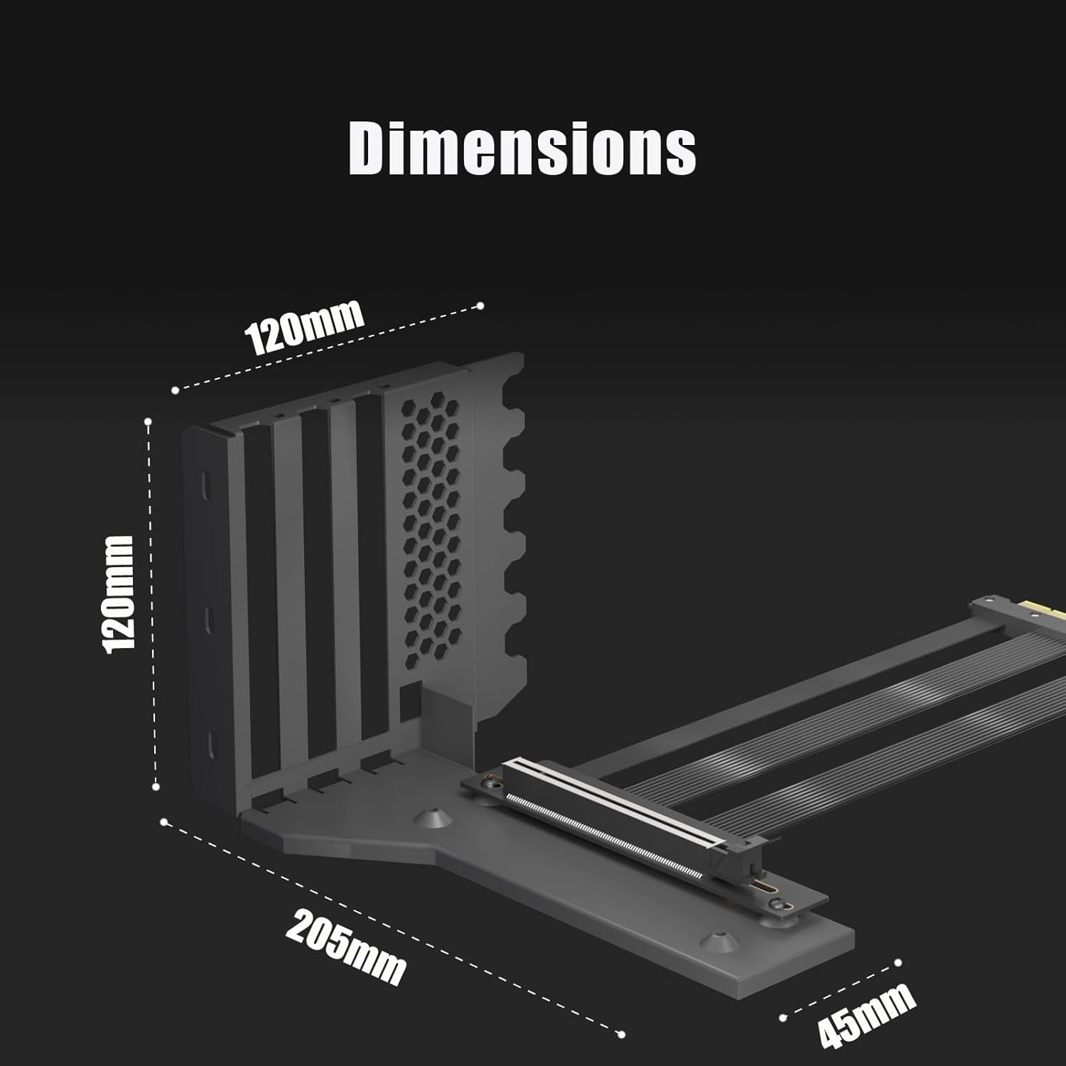 PCIe 5.0 2-Slot GPU Vertical Mount Bracket, RTX5090(Ti) RX9070(XT) GPU Ready, Fully Open 7-Slot PCIe/PCI Bracket Panel for Installation