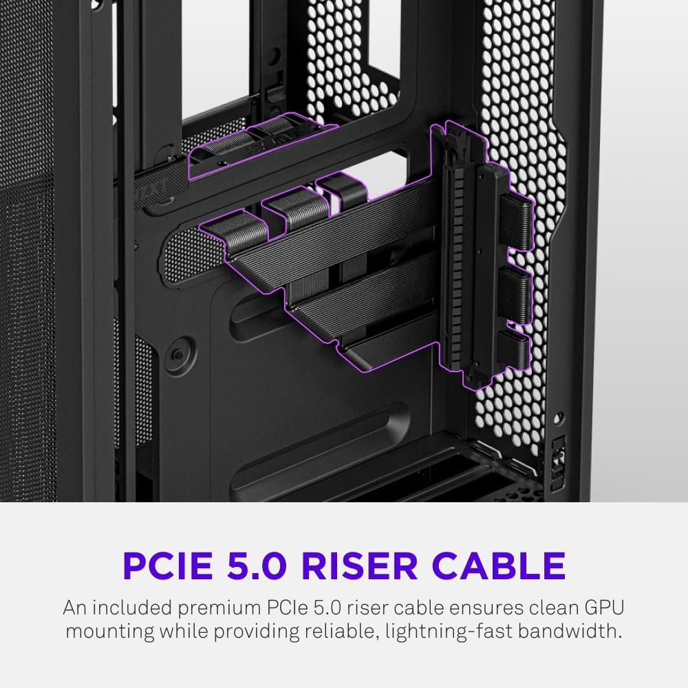 NZXT H2 Flow Mini-ITX Airflow Case – Black, Compact SFF Chassis, Perforated Mesh Front Panel & Tempered Glass - كيس حجم صغير