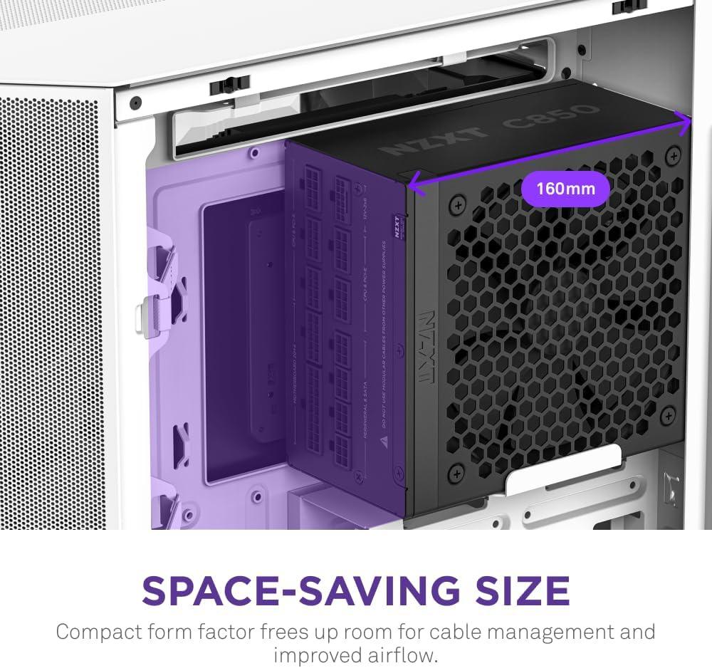 NZXT C850 Gold ATX 3.1 Gold 850W 80+ Fully Modular Low Noise PSU BLACK- مزود طاقة