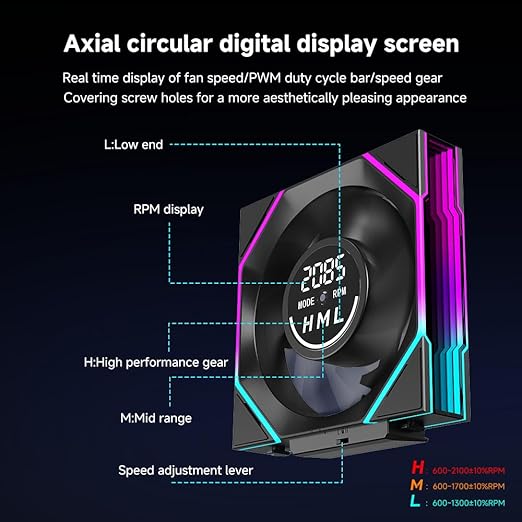 Jungle Leopard LCD GALAXY V2 120mm 3PACK Case Fan BLACK - مراوح تبريد