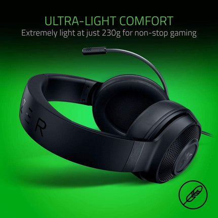 سماعة الألعاب Razer Kraken X Lite خفيفة الوزن لأجهزة الكمبيوتر، PS4، PS5، Switch، Xbox One، Xbox Series - سماعات ممتازة 