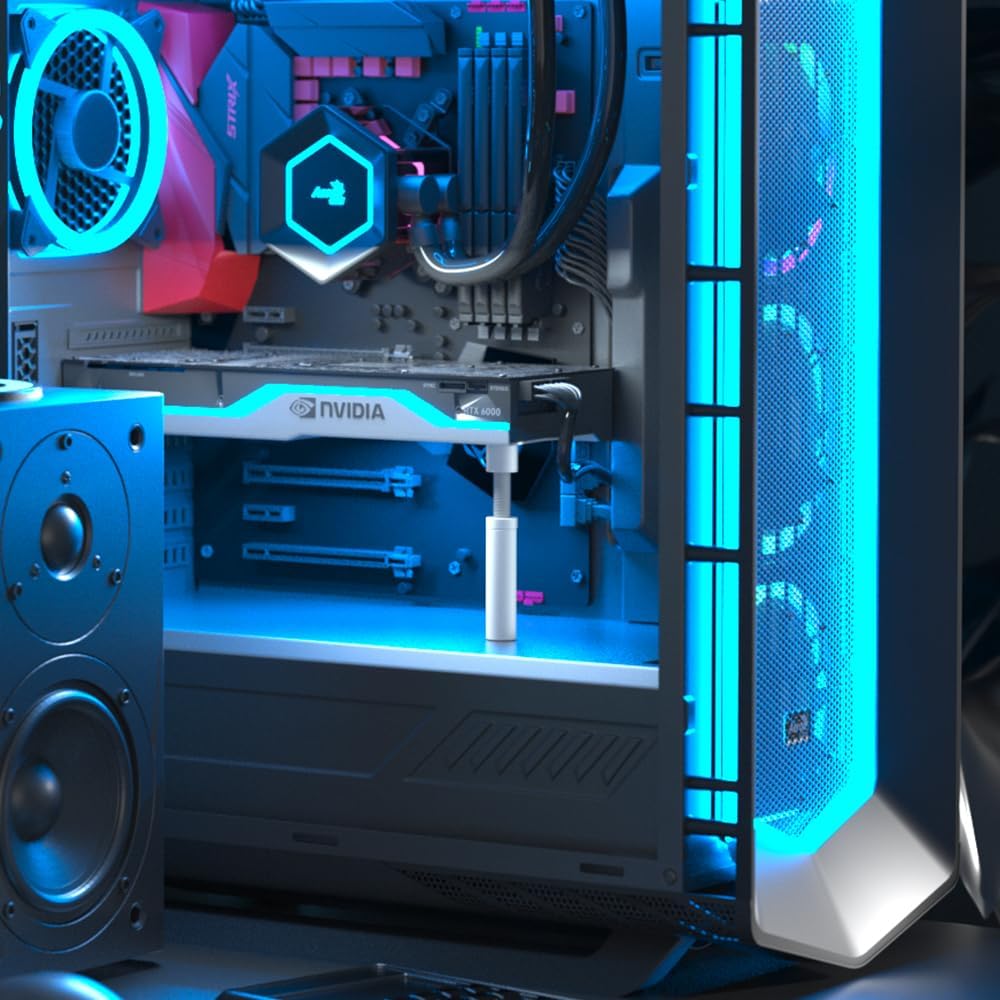 Graphics Card GPU Support Bracket White, GPU Sag Bracket Video Card Stand GPU Holder Graphics Card Support, white - حامل كرت شاشة