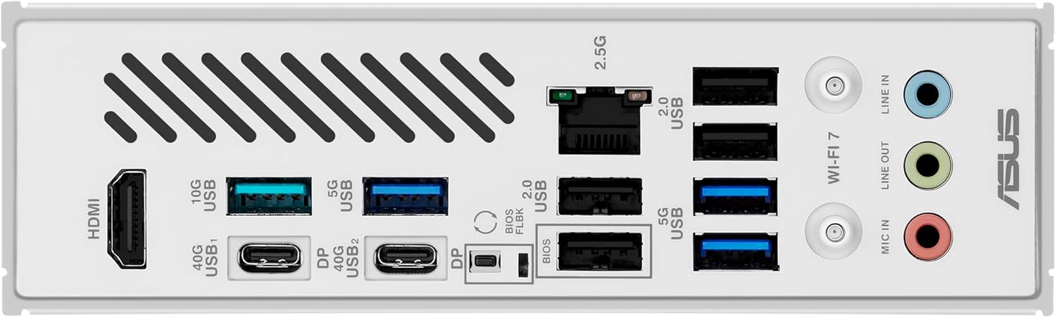 ASUS X870 MAX GAMING WIFI7 WHITE AMD AM5 GAMING Motherboard, DDR5 , Wi-Fi 7 , WHITE - لوحه إم بيضاء