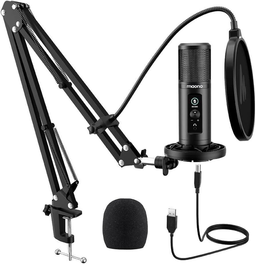 MAONO AU-PM422 Podcast USB Microphone Plug & Play & STAND - ميكروفون و ستاند MAONO AU-PM422 Podcast USB Microphone Plug & Play & STAND - ميكروفون و ستاند