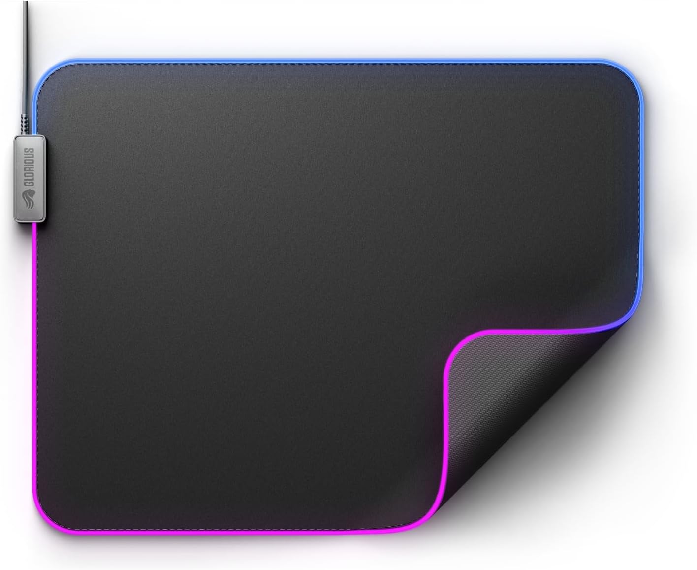 Glorious Mouse Pad GMP 2 GLED - XL 465mm x 355mm x 3mm, RGB - Black - ماوس باد