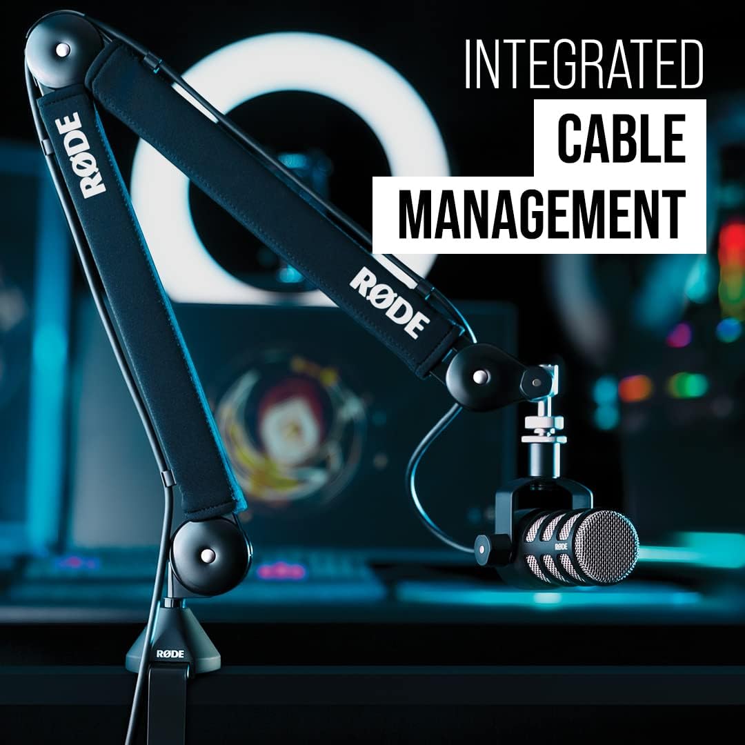 RØDE PSA1+ Professional Studio Boom Arm (Silent Parallelogram Springs, Integrated Cable Management, 360° Rotation) Black - ستاند رود للمايك
