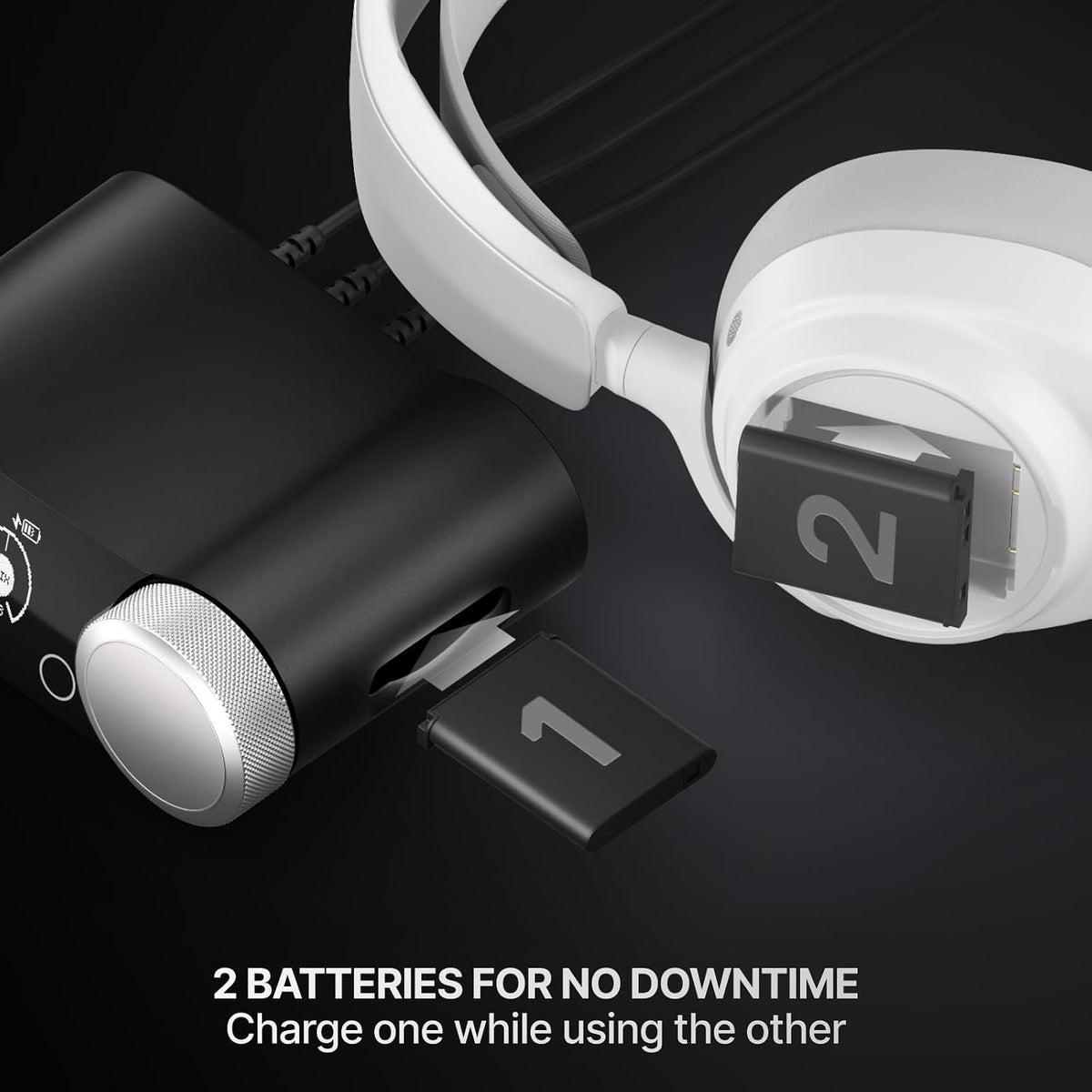 SteelSeries Arctis Nova Pro Omni White Multi-System Wireless Gaming Headset – Active Noise Cancellation, Hi-Res Audio, Hot-Swappable Batteries & GameHub OLED - سماعة لا سلكية احترافية