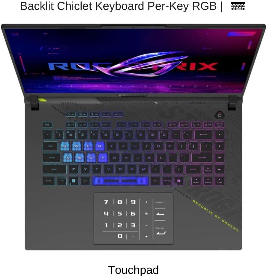 Asus ROG Strix G16 Gaming Laptop G614PR-G016W, 16-inch FHD 165Hz, R9 8940HX, RTX 5070Ti 12GB, 16GB Ram, 1TB SSD, Gray - لابتوب قيمنق