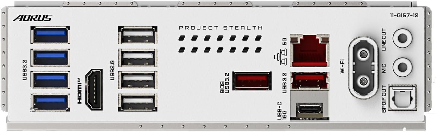 GIGABYTE B850 AORUS STEALTH ICE AM5 ATX Motherboard, AMD B850 Chipset, 4x DDR5 DIMM Slot, Up to 256GB Max Memory, 1 x PCIe 5.0 x16, 4 x M.2 Slots, Wi-Fi 7 & BT 5.4, White - الوحه الام