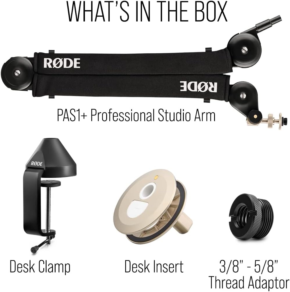 RØDE PSA1+ Professional Studio Boom Arm (Silent Parallelogram Springs, Integrated Cable Management, 360° Rotation) Black - ستاند رود للمايك