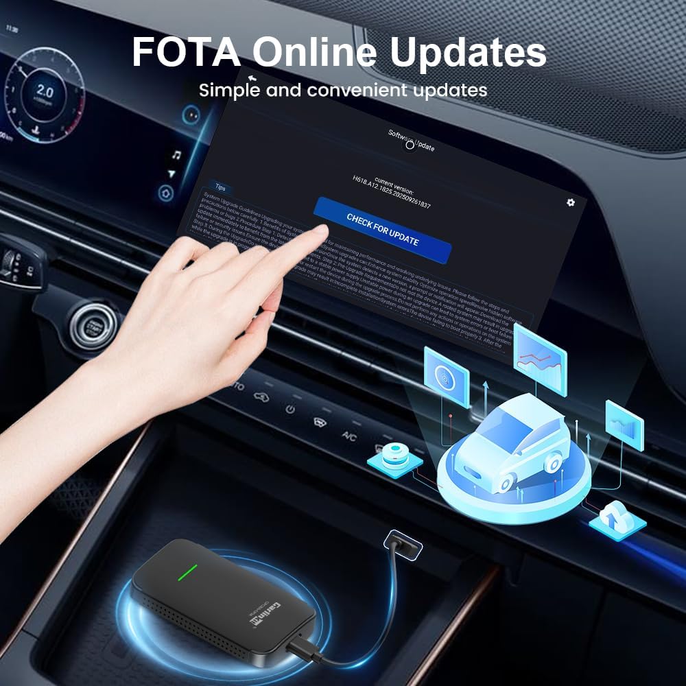 Carlinkit CP2A Pro Adapter – Converts Factory Wired CarPlay to Wireless CarPlay & Android Auto (5.8GHz Dual-Band, USB-A / Type-C) - قطعة تحويل الكاربلاي الى لاسلكي