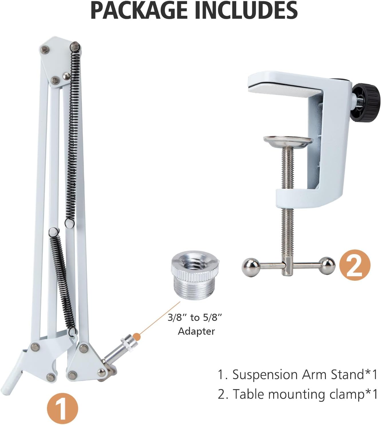 FIFINE XLR/USB Gaming Microphone Set, Dynamic PC Mic for Streaming Podcasting, Computer RGB Mic Kit with Boom Arm Stand, Mute Button, Headphones Jack, for Recording Vocal Voice-Over-AmpliGame AM8T - White - مايك مع ستاند أبيض