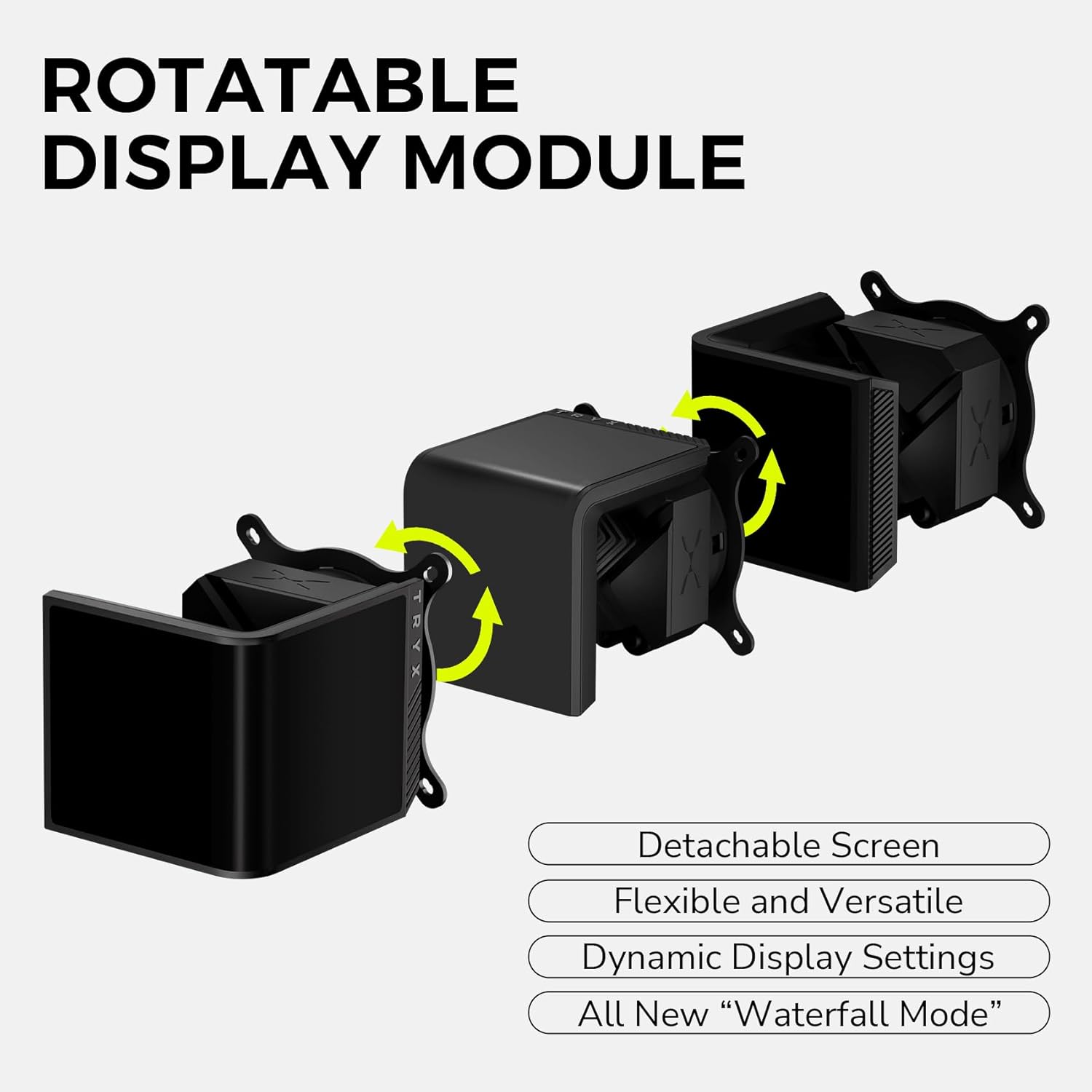 TRYX Panorama SE 360 ARGB 360mm AIO Rotatable 6.67'' AMOLED Curved Screen 3D Anamorphic Effect Customizable AIO Cooler 360mm Asetek Adela Pump 280w TDP ARGB Fan Intel LGA 1851/1700 AMD AM5/AM4 - مبرد مائي مع شاشه