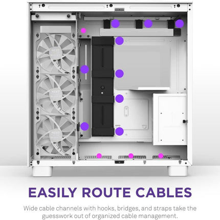 NZXT H Series H9 Flow Edition White ATX Mid-Tower Case - كيس أبيض