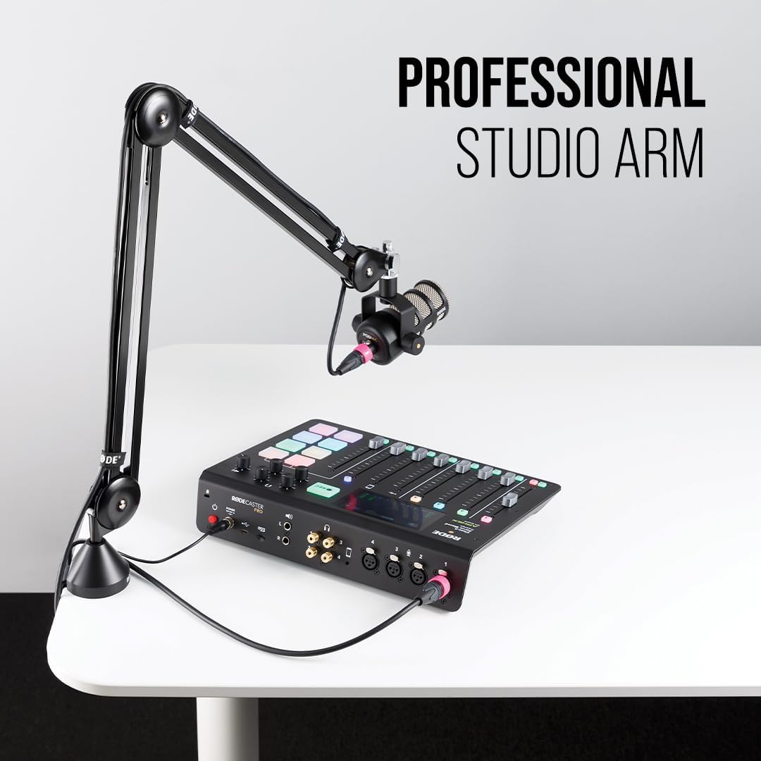 RODE PSA1 Professional Studio Microphone Boom Arm – 360° Rotation, Silent Spring Internal Reach, Dual Mount Hardware (Black) - حامل مايك