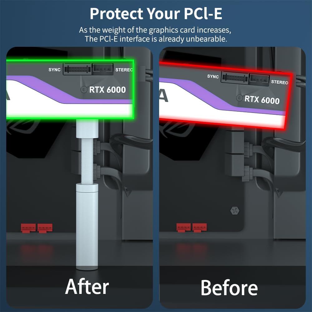 Graphics Card GPU Support Bracket White, GPU Sag Bracket Video Card Stand GPU Holder Graphics Card Support, white - حامل كرت شاشة