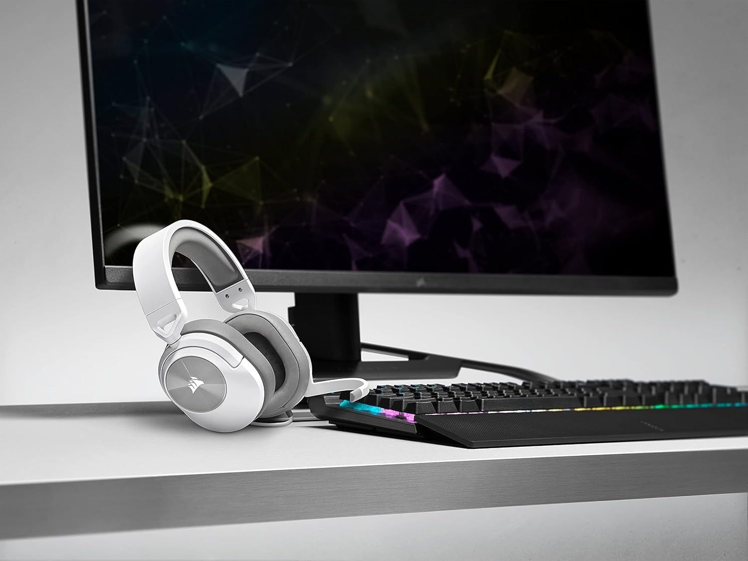 CORSAIR GAMING HEADSET HS55 SURROUND WIRED WHITE (EU)-سماعة رأس