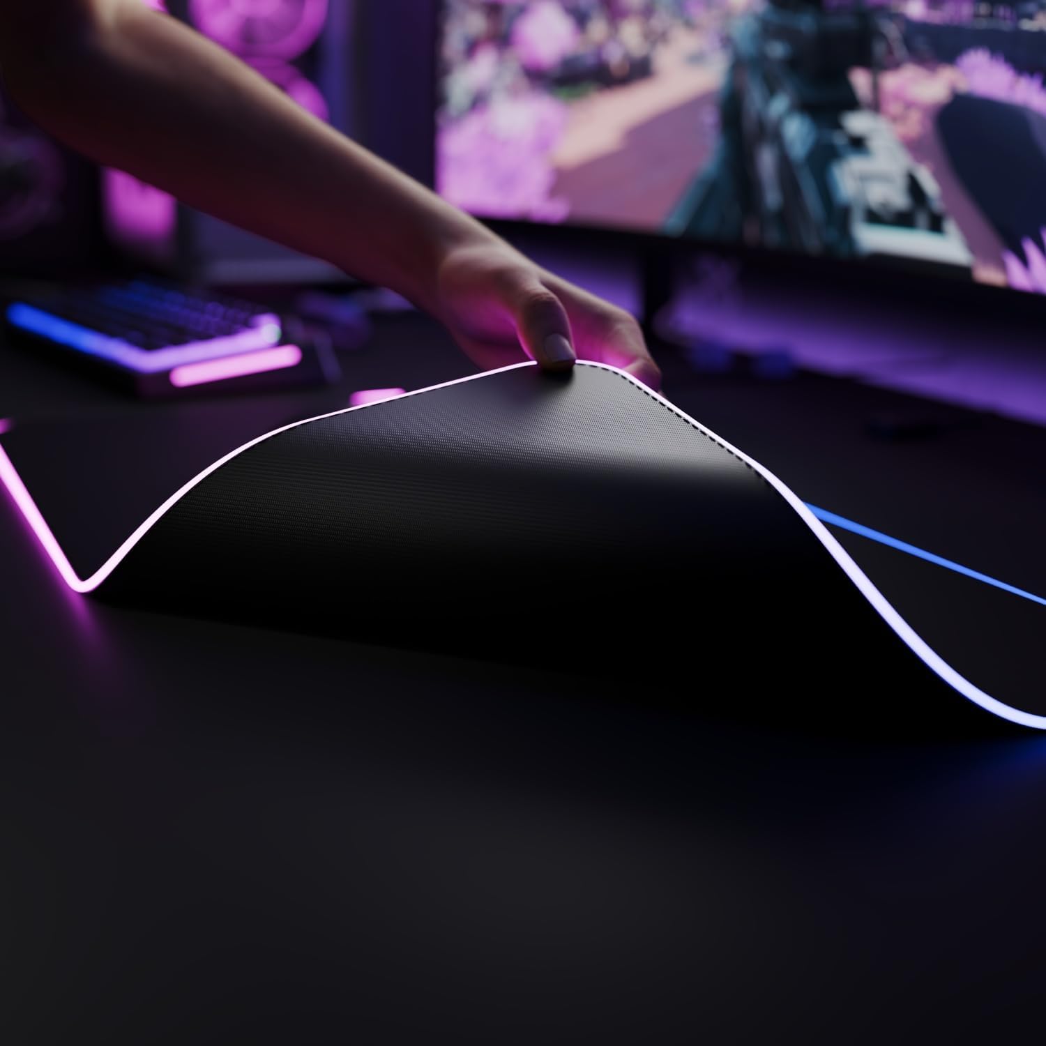 Glorious Mouse Pad GMP 2 GLED - XXL 915mm x 460mm x 3mm, RGB - Black - ماوس باد