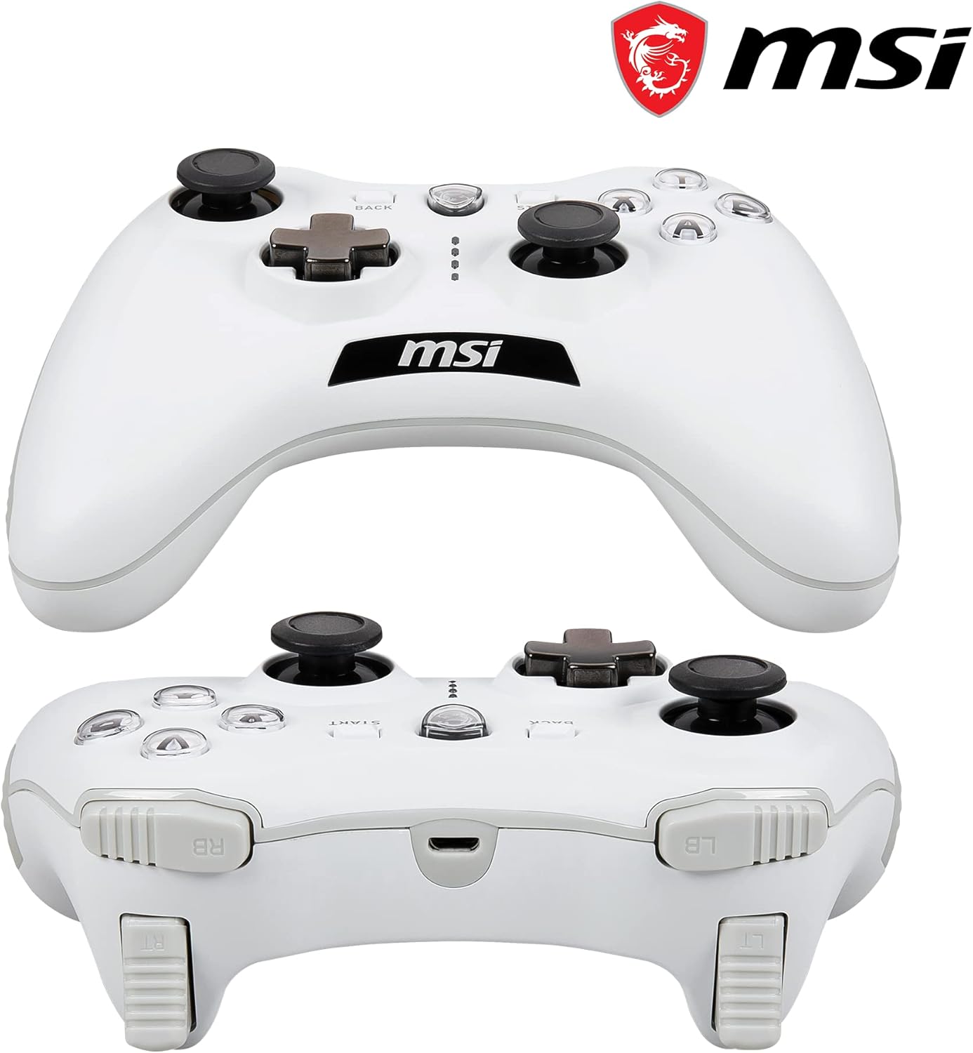 MSI FORCE GC20 V2 Wired Gaming Controller – White - يد تحكم بيضاء