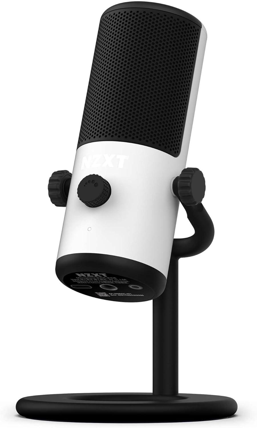 NZXT Capsule Mini USB Microphone - High Resolution – Cardioid Polar Pattern – Ideal for Streaming, Content Creation & Podcasting – Built-in Pop Filter – Adjustable Stand – White - مايك أبيض NZXT Capsule Mini USB Microphone - High Resolution – Cardioid Polar Pattern – Ideal for Streaming, Content Creation & Podcasting – Built-in Pop Filter – Adjustable Stand – White - مايك أبيض