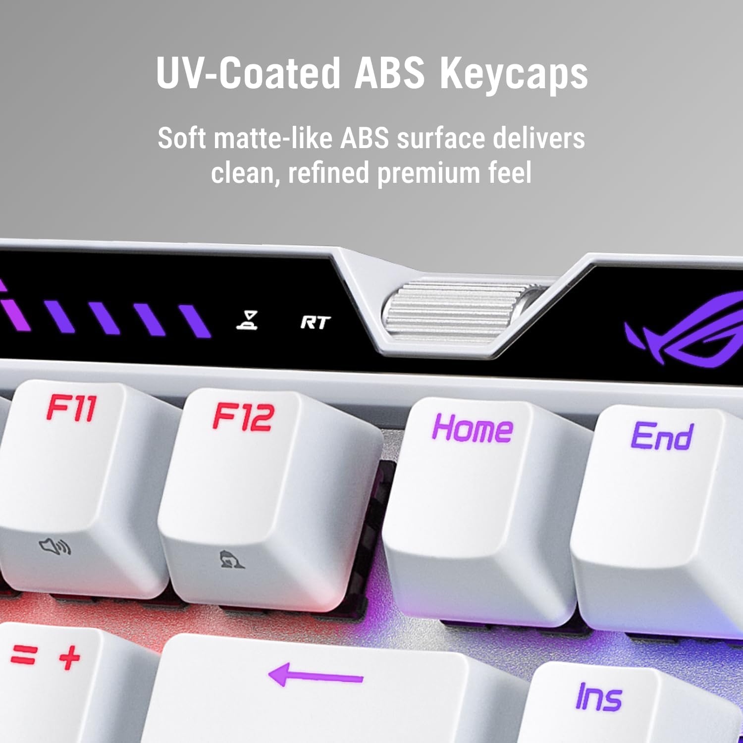 ASUS ROG Falchion Ace 75 HE Gaming Keyboard, Magnetic Switch, Hot-Swappable, English-Arabic Layout White - كيبورد اسوس مغناطيسي أبيض