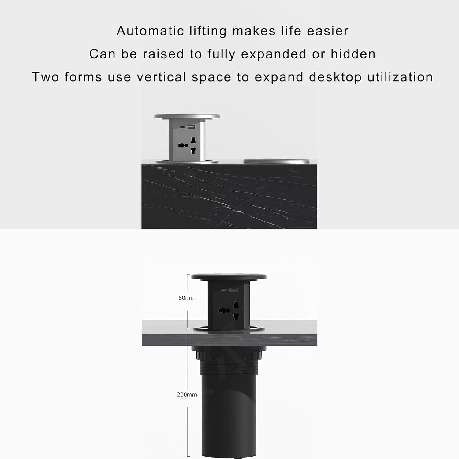 Lifting Socket Wireless Charging, Multi-Function charger Socket + USB + Wireless Charging - شاحن