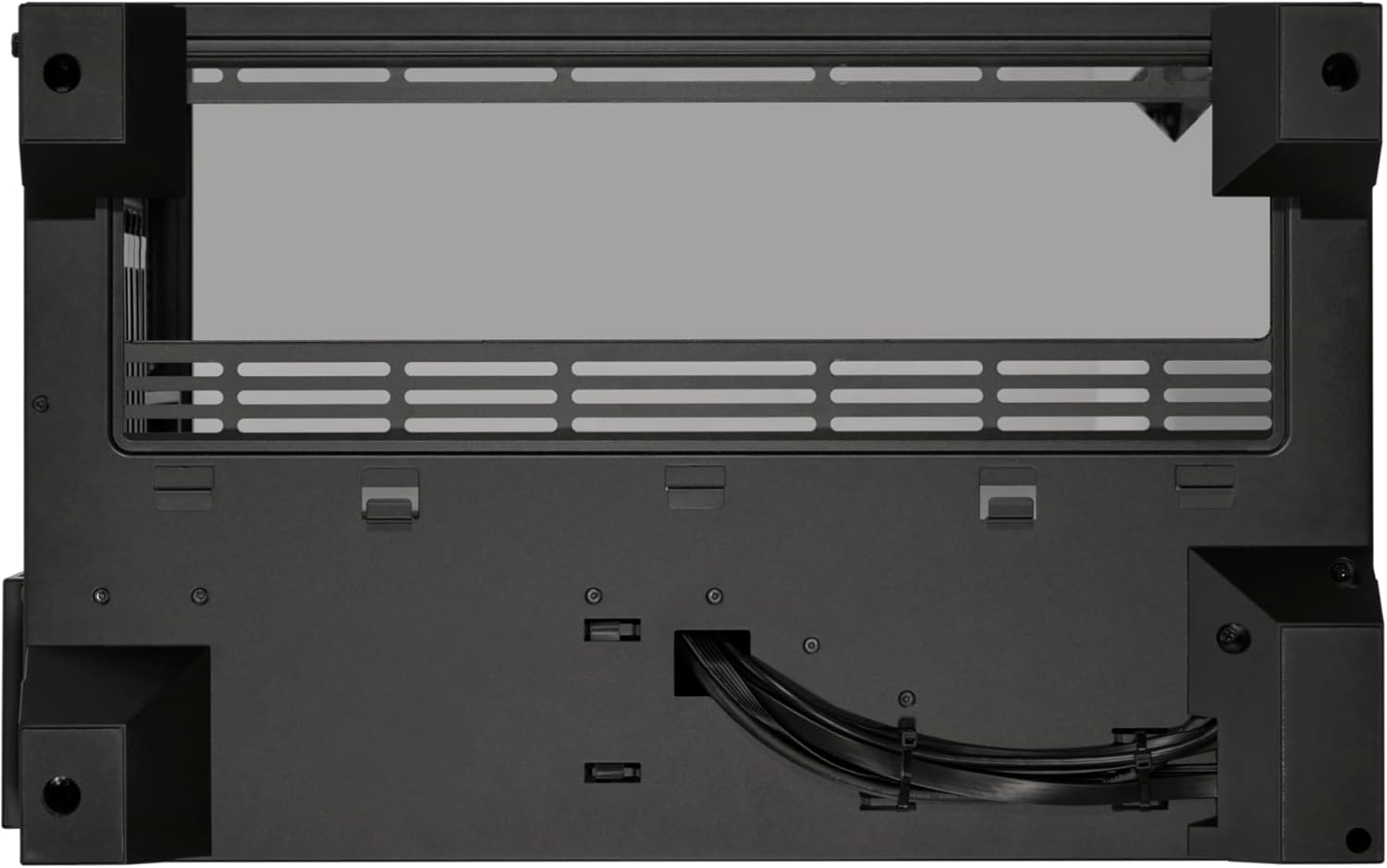 Lian Li O11 Vision-M PC Case White mATX, 140mm Fan, Triple Tempered Glass, Dual-Chamber, Supports 360mm AIO & ATX PSUs Black - كيس أسود