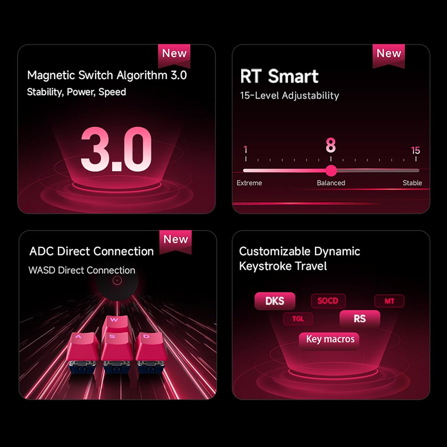 MCHOSE Mix 87 TKL  (E-Sports) Black Wired Gaming Keyboard Magnetic Switch Hall Effect Keyboard - كيبورد ميكانيكي