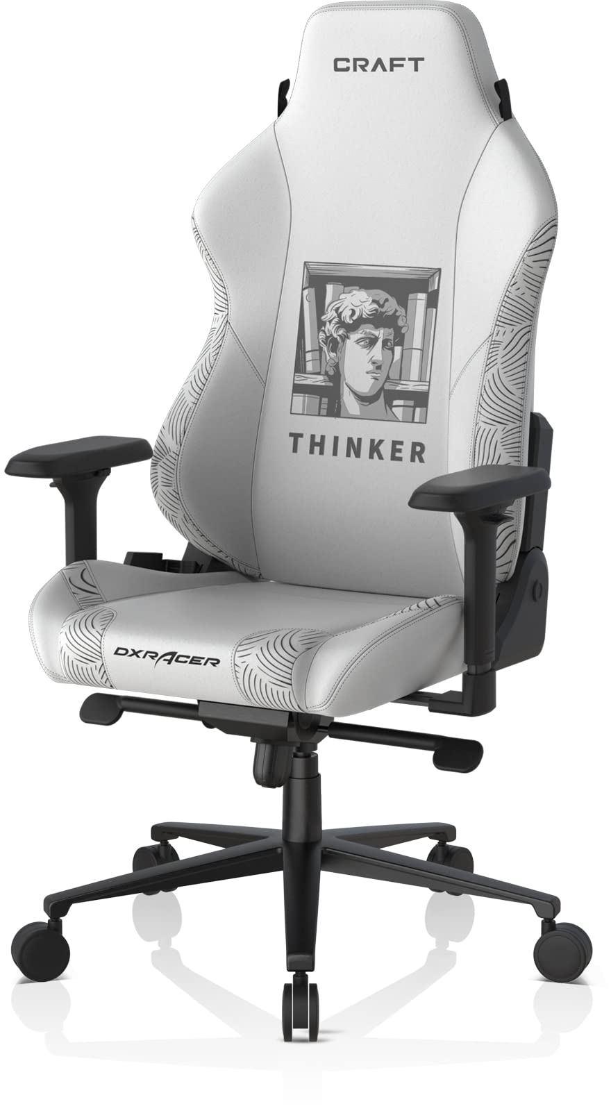DXRacer Craft Series Thinker Gaming Chair  Size XL, EPU  Upholstery - White  - كرسي قمينق أبيض