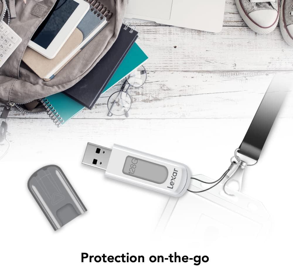 Lexar JumpDrive V100 64GB USB 3.2 Gen 1 Flash Drive, Gray - فلاش ذاكرة