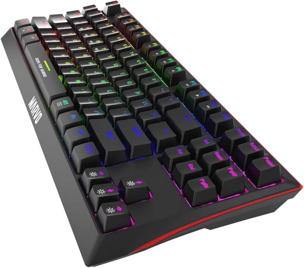 Marvo KG953W (Red Switch) 80% Wired & Wireless Modes Mechanical Gaming Keyboard Black - كيبورد وايرليس ميكانيكي