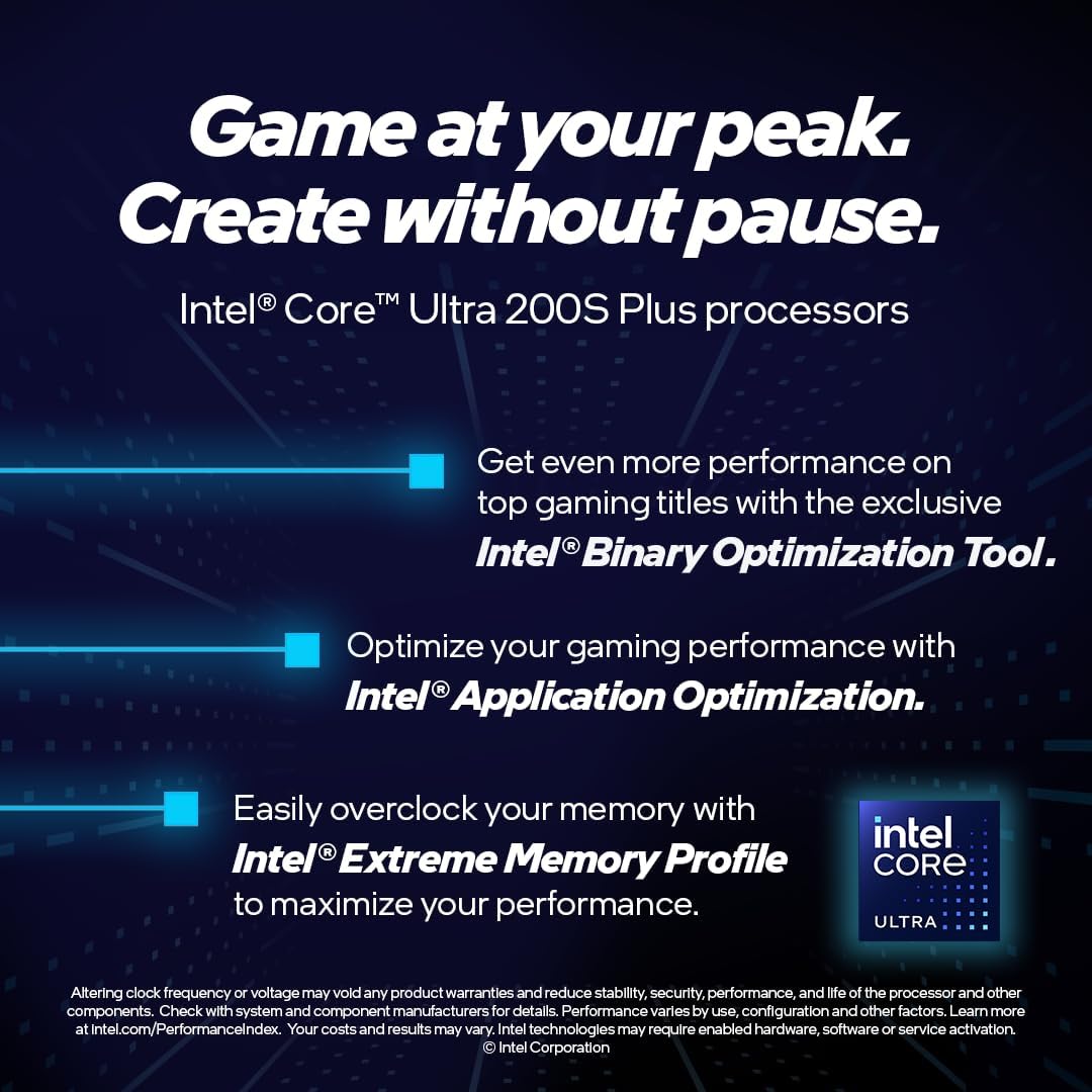 Intel Core Ultra 5 250K Plus Desktop Processor – 18 Cores, 18 Threads, Up to 5.3 GHz (LGA 1851, PCIe 5.0, DDR5, AI NPU) - معالج مدعم بالذكاء الاصطناعي