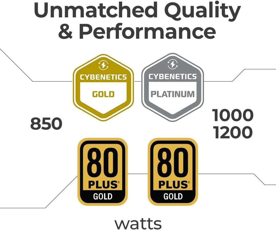 GALAX Omega GLX1200 PSU 1200 Watt 80+ Gold Certified/Cybenetics Platinum/Fully Modular/Sleeved Cables/ATX 3.0 Gaming Power Supply Black - مزود طاقة