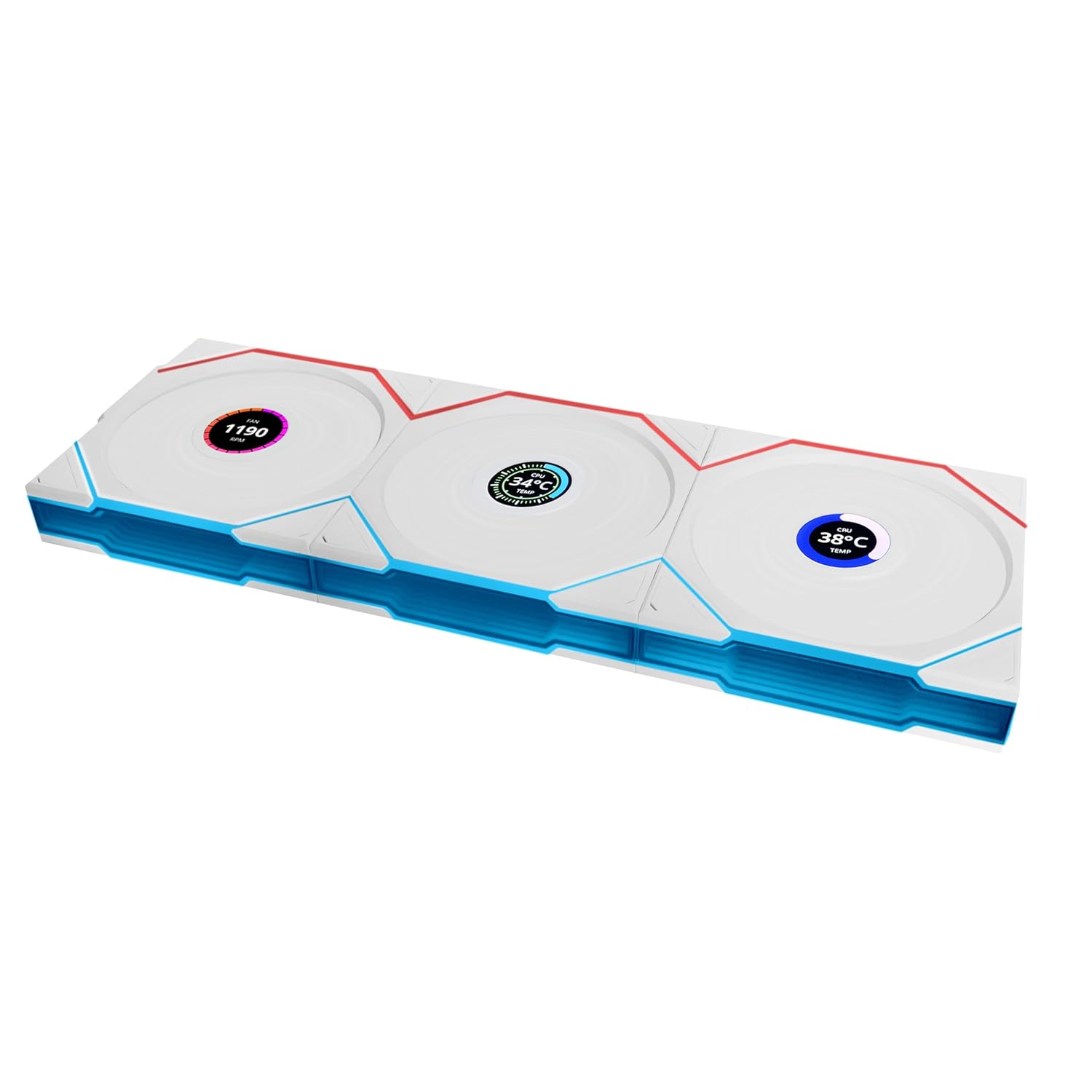 Lian Li UNI Fan TL LCD Wireless 120-Triple Pack-2.4 GHz Wireless RGB Fans with LCD Display White (3 Pack) | مراوح مع شاشه