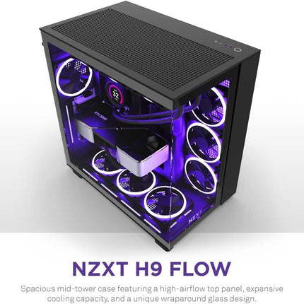 NZXT H Series H9 Flow Edition Black ATX Mid-Tower Case - كيس أسود