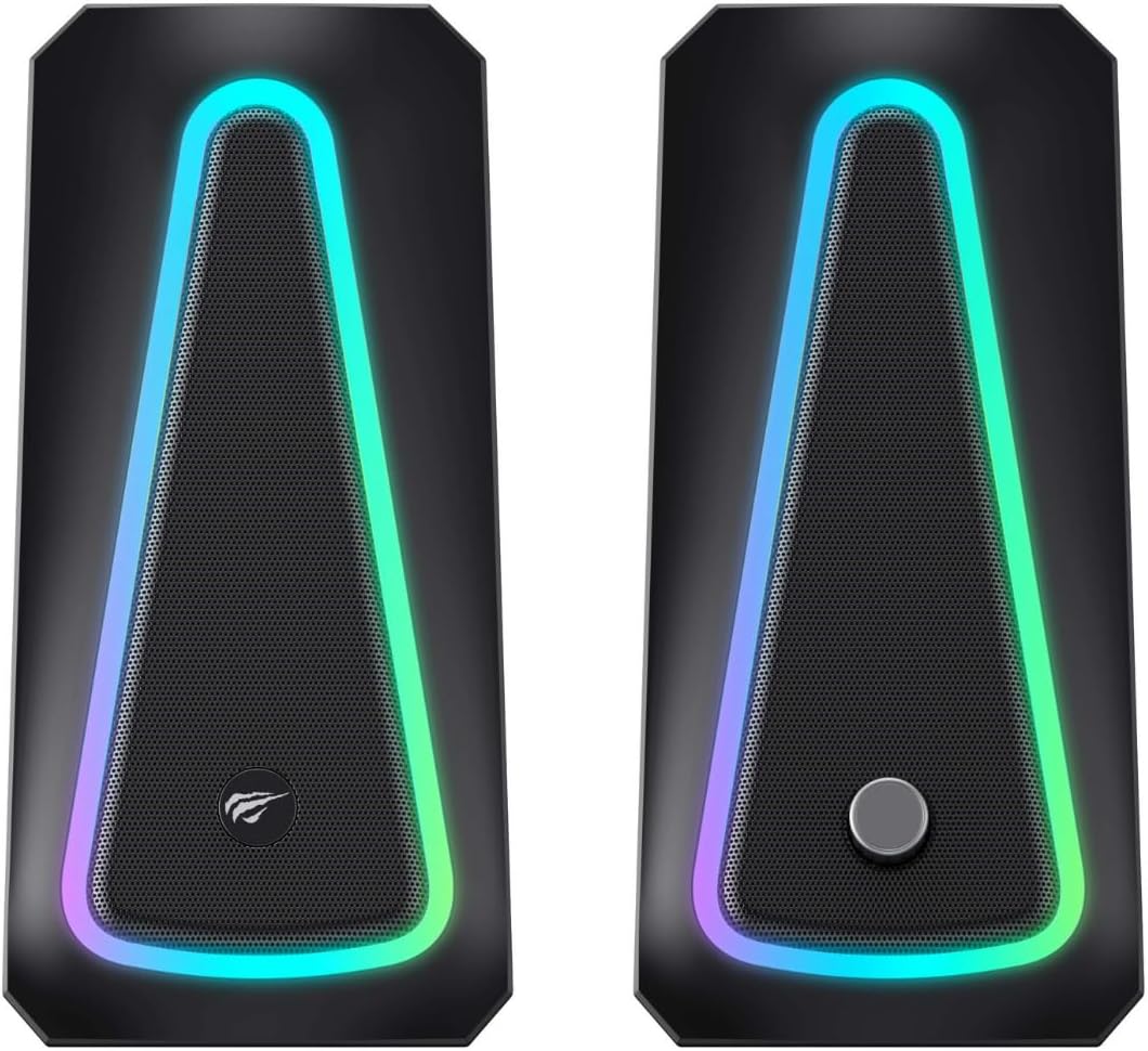 HAVIT SK208 PRO RGB Desktop Gaming Speakers (Black) – USB 2.0 Powered Stereo PC Speakers - مكبر الصوت