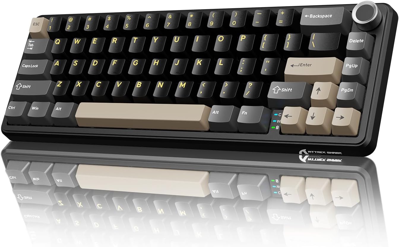 Attack Shark X66 Wireless Mechanical Gaming Keyboard RGB 3 Mode – Black - كايبورد قيمينغ وايرلس