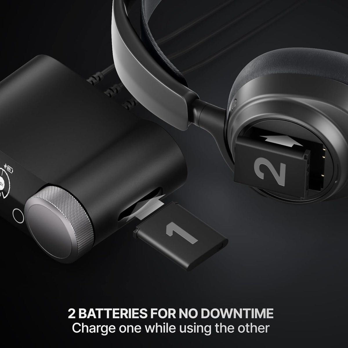 SteelSeries Arctis Nova Pro Omni Black Multi-System Wireless Gaming Headset – Active Noise Cancellation, Hi-Res Audio, Hot-Swappable Batteries & GameHub OLED سماعة لا سلكية احترافية