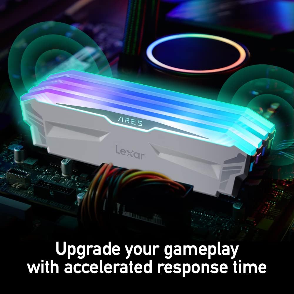 Lexar Ares RAM 32GB (2x16GB) DDR5 6800 MHz, CL32 CAS Latency Support Intel XMP 3.0 and AMD EXPO, White - رام