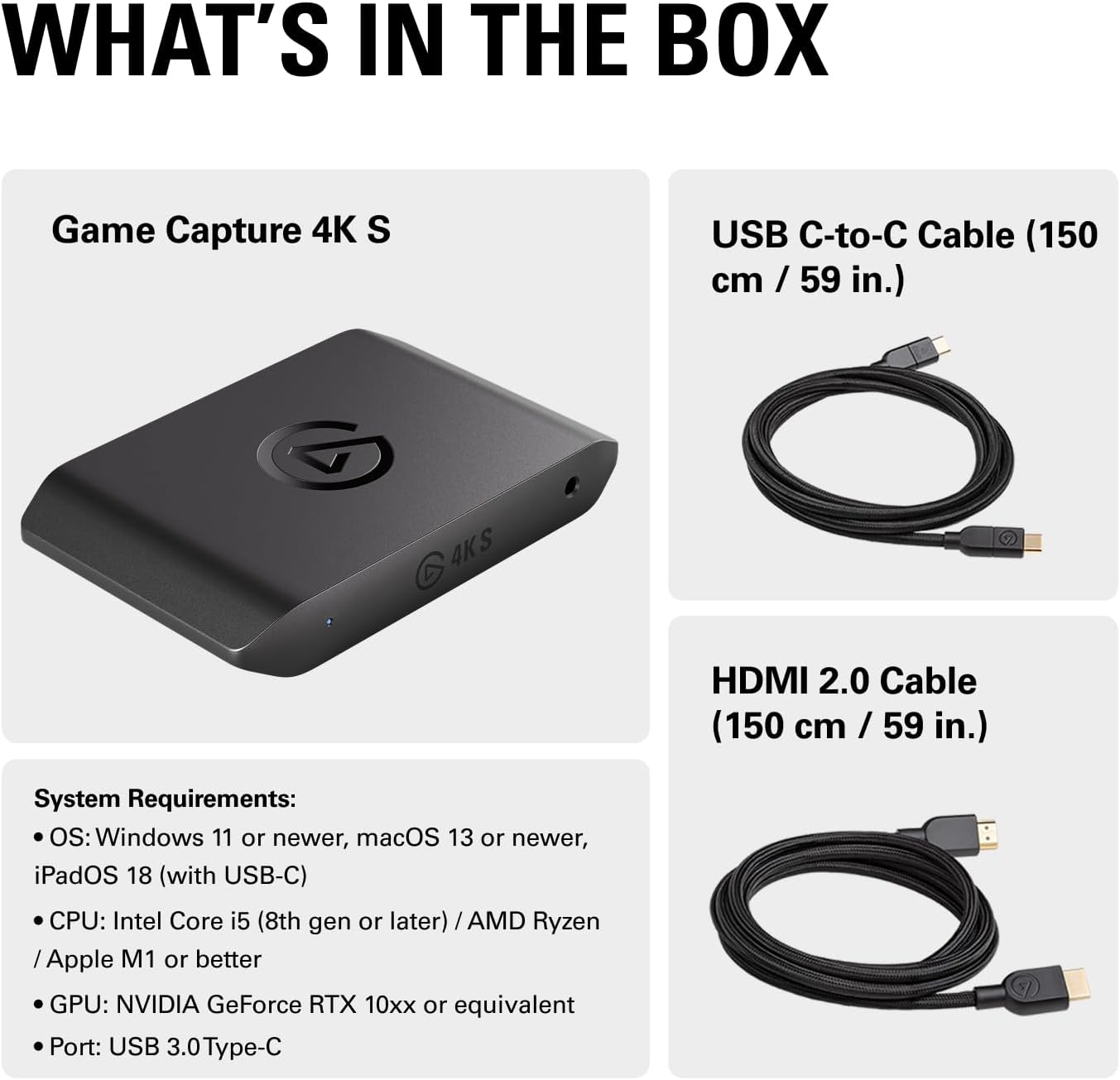 Elgato 4K S Capture Card for PS5, Xbox Series X/S, Switch 2 - 4K60, 1440p120 or 1080p240 passthrough - جهاز تسجيل أحترافي