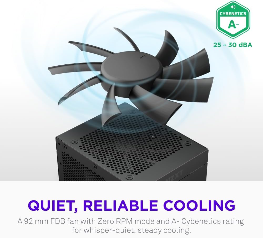 NZXT C850 SFX Gold 850W Power Supply – 80 PLUS Gold, Fully Modular SFF PSU, ATX 3.1 & PCIe 5.1 Ready with 12V-2x6 Cable - مزود طاقة حجم صغير