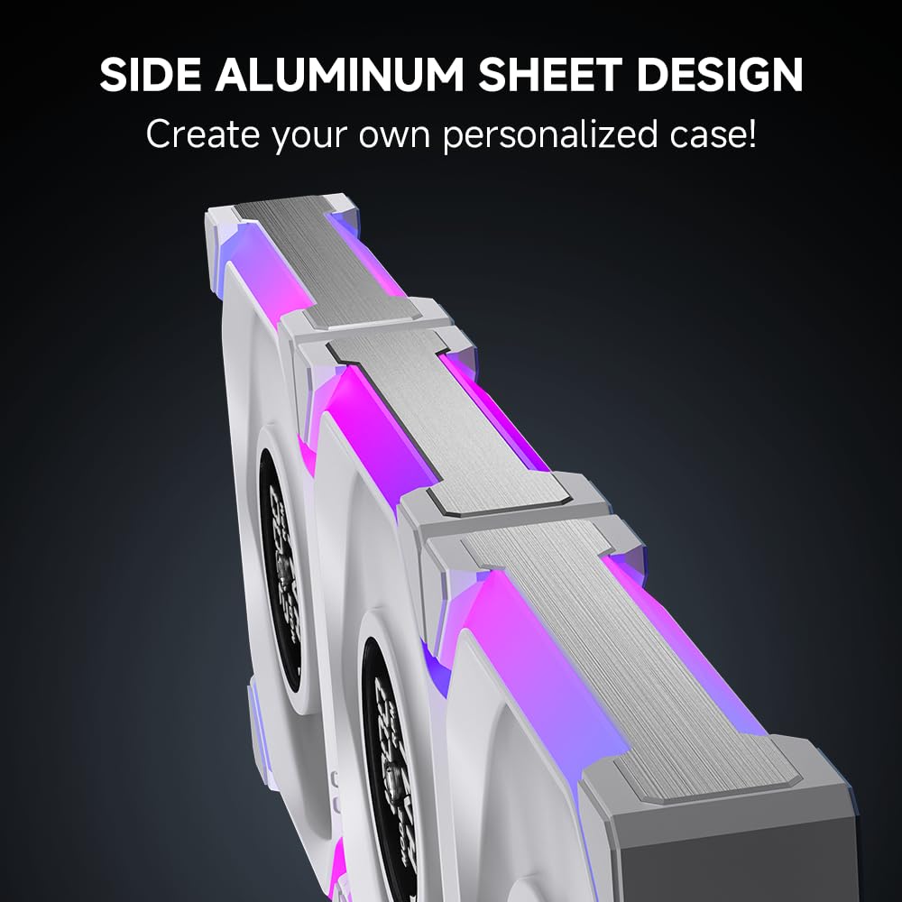 Jungle Leapard Galaxy V2 Dgt 3Pack Fans (Forward / Reverse), 120mm ARGB and PWM Case Fan White - مروحة مع شاشه