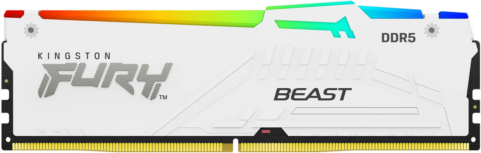 Kingston Fury Beast RGB 16GB (8GB x2) DDR5 Desktop Memory Kit, 5200MT/s Memory Speed, CL40 CAS Latency, Non-ECC, Intel XMP 3.0, 1.25V, 288 Pin, White - رامات بيضاء