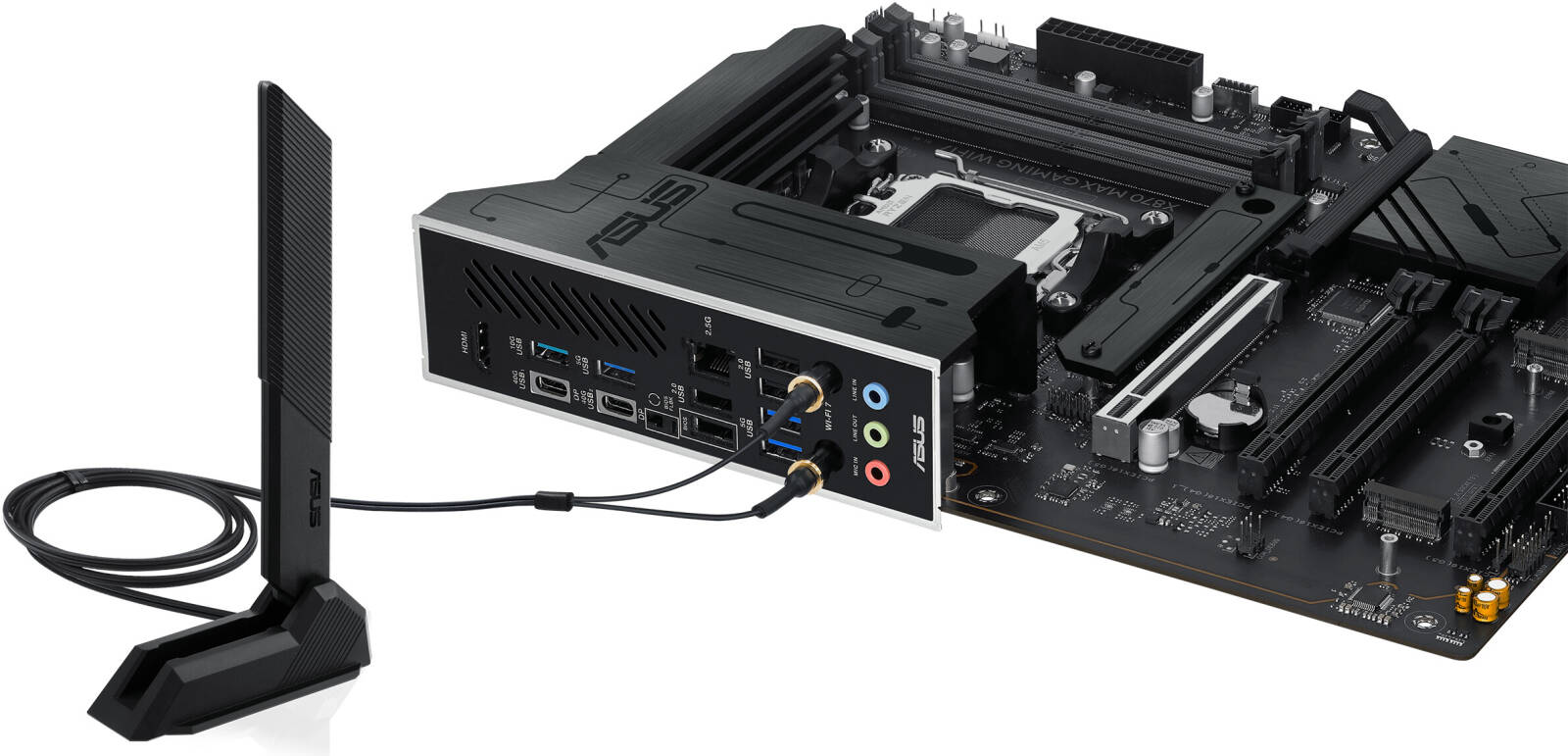 ASUS X870 MAX GAMING WIFI7 AM5 , AMD X870 DDR5 , Wi-Fi 7 - لوحه ام