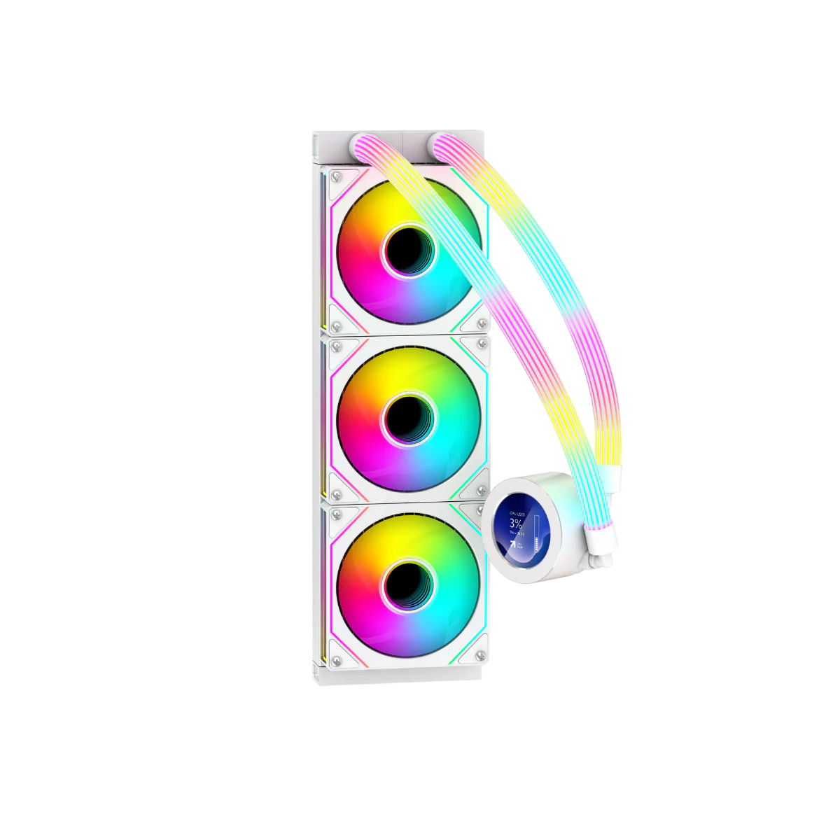 GAMEON KRAKEN N360 LCD Display Liquid CPU Cooler 360mm With ARGB Tube  White - مبرد مائي مع شاشه