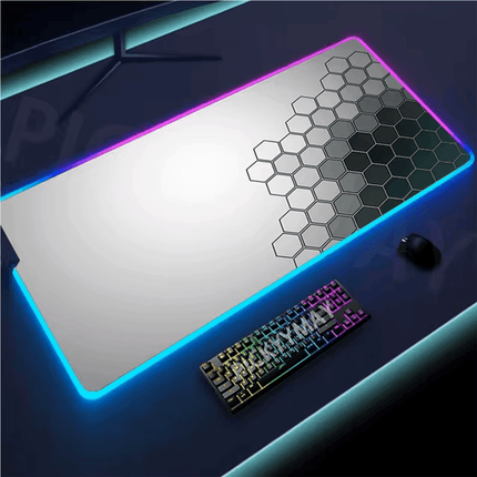 Geometry Large RGB Gamer Mousepad 40x90cm Mouse Mat Gaming Mousepads LED Keyboard Mats Luminous Desk Pads Mouse Pad For PC - موس باد